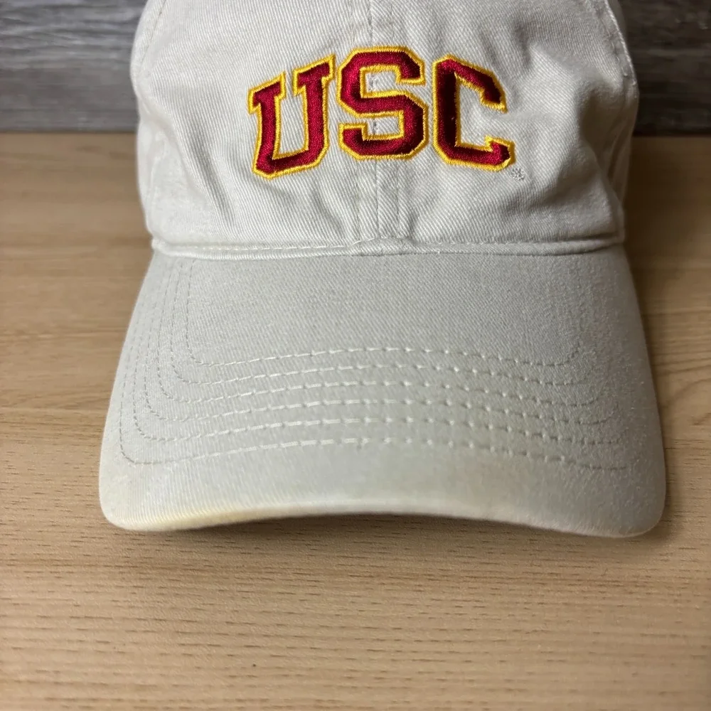 USC Trojans Hat Cap Strap Back Brown Tan California Football Adjustable